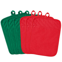 R HORSE 6Pcs Pot Holder with Pocket for Kitchen Red Green Pocket Pot Holder Set