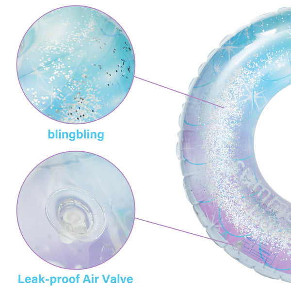 Inflatable Pool Float Tube, Transparent Swimming Ring with