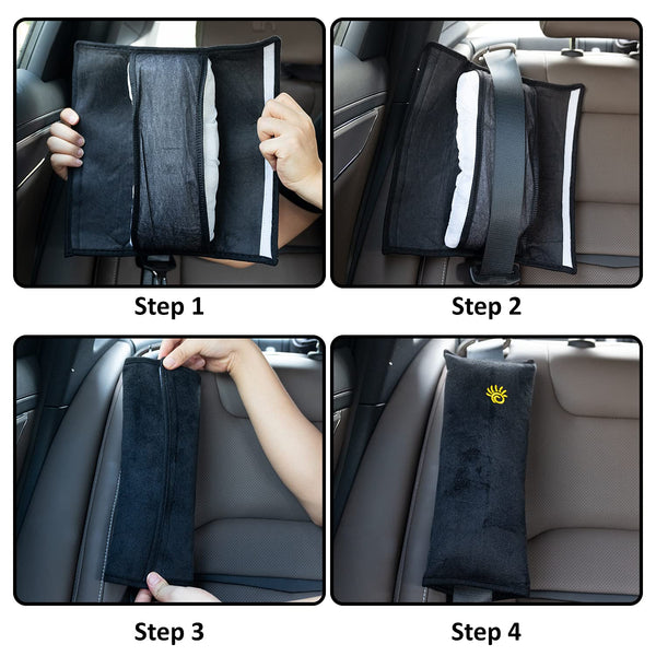 R HORSE 4Pack Seatbelt Pillow Car Seat Belt Covers for Kids, Black Adj