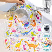 R HORSE 5Pcs Baby Bibs Set Feeding Bibs Infants Waterproof Bibs with Crumb Catcher Pocket