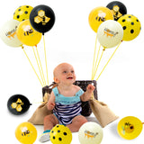 R HORSE 52 Pcs Bee Balloon Set 12 Inch Honey Yellow Black Polka Dots Latex Balloons