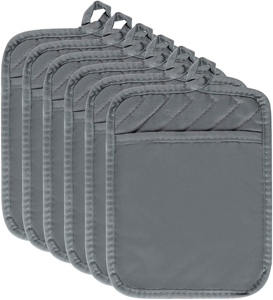 4 Pack Gray Hot Pads, Oven Pot Holders for Farmhouse Kitchen Decor and  Accessories, Heat Resistant, 7 x 8.5 in.